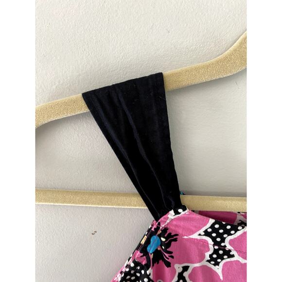 Fuchsia/Black Floral Print Dress Womens Sz S - Picture 9 of 10